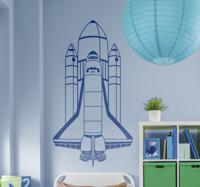 Sticker ruimteschip astronauten kinderen - thumbnail