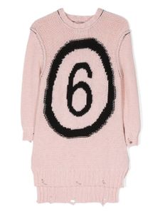 MM6 Maison Margiela Kids robe en maille à logo imprimé - Rose