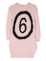 MM6 Maison Margiela Kids robe en maille à logo imprimé - Rose - thumbnail