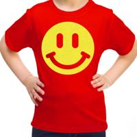 Verkleed T-shirt voor meisjes - Smile Emoticon - rood - carnaval - feestkleding voor kinderen