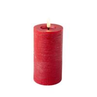 Kaars LED Lumineo Rood Ø 7 x 15 cm Rustiek (AAA)