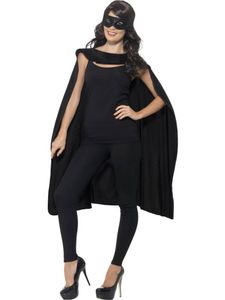 Superhero cape met masker zwart