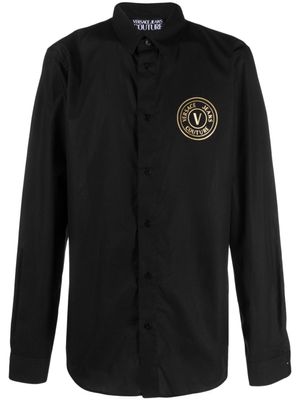 Versace Jeans Couture chemise en coton à logo imprimé - Noir