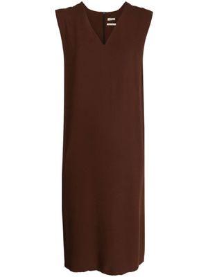 Hermès Pre-Owned robe mi-longue à design sans manches (années 1990-2000) - Marron Hermès Pre-Owned robe mi-longue à design sans manches (années 1990-2000) - Marron