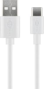 Goobay 45563 USB-kabel 1 m USB 2.0 USB A USB C Wit