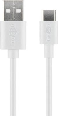 Goobay 45563 USB-kabel USB 2.0 1 m USB A USB C Wit