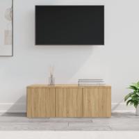 Tv-meubel 80x34x30 cm bewerkt hout sonoma eikenkleurig - thumbnail