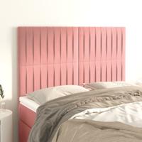 Hoofdborden 4 st 72x5x78/88 cm fluweel roze