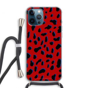 Red Leopard: iPhone 12 Pro Max Transparant Hoesje met koord