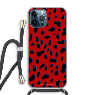 Red Leopard: iPhone 12 Pro Max Transparant Hoesje met koord