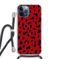 Red Leopard: iPhone 12 Pro Max Transparant Hoesje met koord