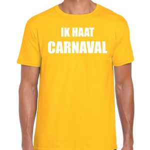 Carnaval verkleed shirt geel voor heren ik haat carnaval - kostuum 2XL  -