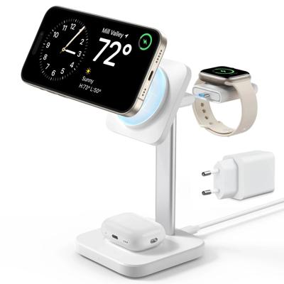 3-in-1 Watch Wireless Charging Set (HaloLock) - White - EU-Plug