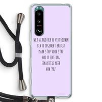 Zelfvertrouwen: Sony Xperia 5 III Transparant Hoesje met koord