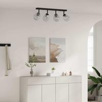 VidaXL Plafondspot zwart 73.5 x 13 x 26 cm glas en metaal