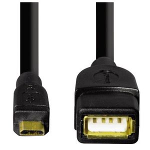 Hama USB-A naar micro-USB-adapter 0.15 meter Oplader Zwart