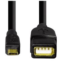 Hama USB-A naar micro-USB-adapter 0.15 meter Oplader Zwart - thumbnail