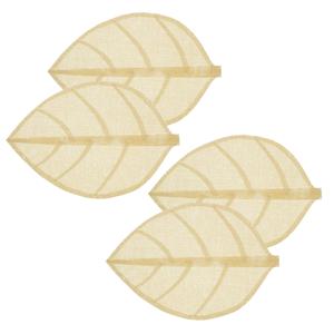 Secret de Gourmet Placemat Leaf - 8x - beige - ovaal - 50 x 33 cm - Decoratief