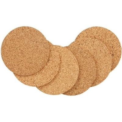 Onderzetters - 6x - 10 cm - kurk - glazen onderleggers