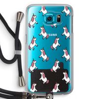 Eenhoorns overal: Samsung Galaxy S6 Transparant Hoesje met koord