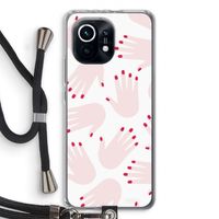 Hands pink: Xiaomi Mi 11 Transparant Hoesje met koord
