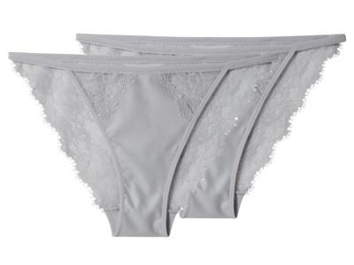 esmara Set van 2 dames onderbroeken (Zilver, M (40/42))