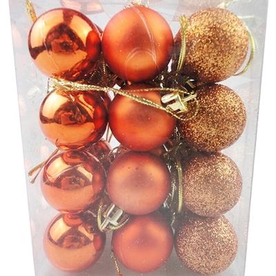 24 stuks 3cm Home kerstboom decor bal bauble opknoping xmas partij ornament decoraties (Rose goud)