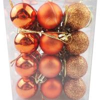 24 stuks 3cm Home kerstboom decor bal bauble opknoping xmas partij ornament decoraties (Rose goud)