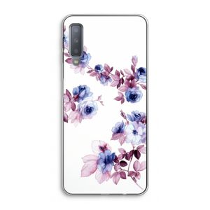Waterverf bloemen: Samsung Galaxy A7 (2018) Transparant Hoesje