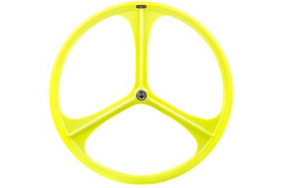 Teny Rim Tri Spoke Fixed Gear Achterwiel - Neon Geel Teny Rim Tri Spoke Fixed Gear Achterwiel - Neon Geel