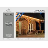 Ijspegelverlichting - lichtsnoer - 360 led lampjes - warm wit - 720 x 60 cm - thumbnail