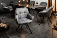 Draaibare designstoel MR. LOUNGER antracietgrijs met armleuning retrostijl - 39301