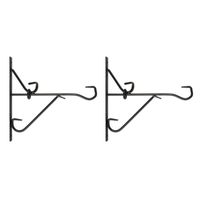 Muurhaken voor bloempotten zwart 25 cm 2 stuks