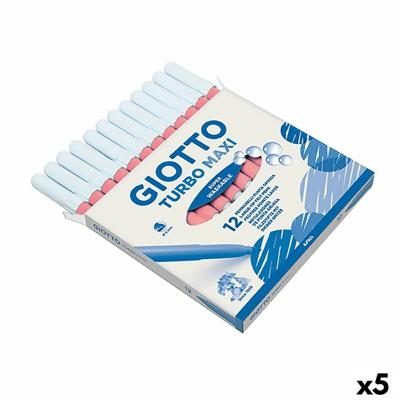 Set Viltstiften Giotto Turbo Maxi Roze (5 Stuks)