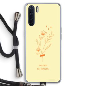 No rain no flowers: Oppo A91 Transparant Hoesje met koord