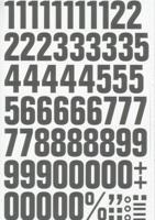 Magnetische cijfers 43mm wit/zwart