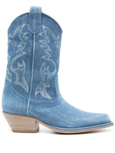 Vic Matie bottes d'inspiration western en jean 50 mm - Bleu