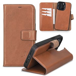 NorthLife - iPhone 13 Pro - Lederen Afneembare 2-in-1 bookcase hoes - Cognac