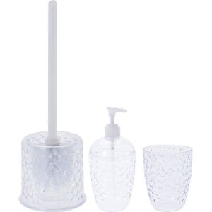 Transparante badkamer/toilet set 3-delig