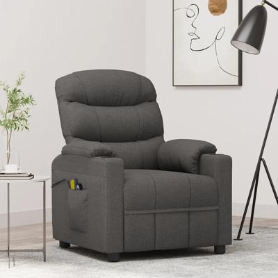 Massagestoel elektrisch stof donkergrijs