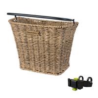 Basil bremen rattan look kf - fietsmand - voorop - inclusief kf stuurbochthouder - lichtbruin