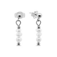 Oorbellen met parels - Stainless steel - Zilver