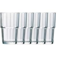 Arcoroc Longdrinkglazen Norvege - 6x stuks - glas - 270 ml - Koffie/thee glazen - Stapelbaar