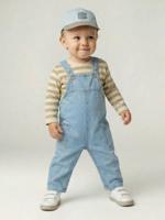 Babyset salopet voor babyjongens saliegroen