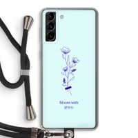 Bloom with grace: Samsung Galaxy S21 Plus Transparant Hoesje met koord
