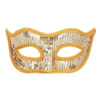 Verkleed gezichtsmasker Venitiaans - goud met pailletten - volwassenen - Carnaval/gemaskerd bal   -