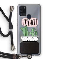 I love cacti: Samsung Galaxy A21s Transparant Hoesje met koord