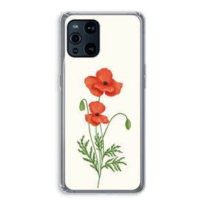 Red poppy: Oppo Find X3 Transparant Hoesje