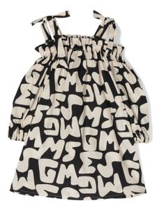 MSGM Kids robe à imprimé monogrammé - Tons neutres