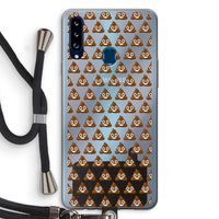 Poop emoji: Samsung Galaxy A20s Transparant Hoesje met koord